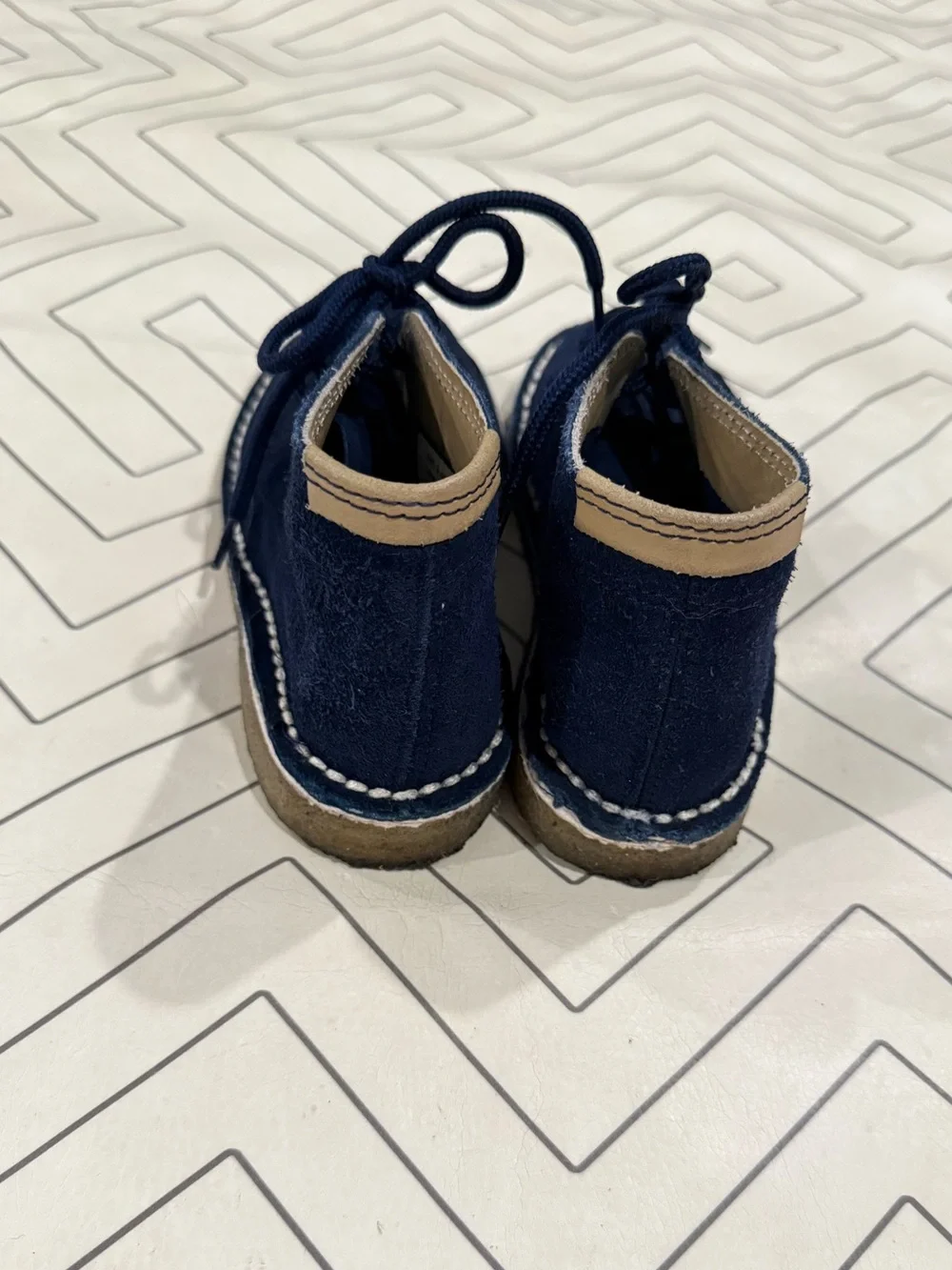 Kickers Navy Suede Lace-Up Boots